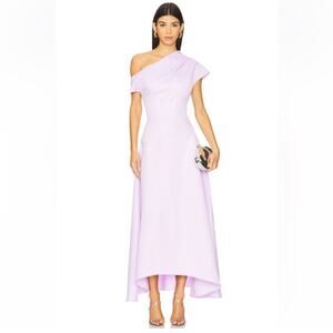 elliatt marissa purple one shoulder asymmetrical hem maxi gown dress size small